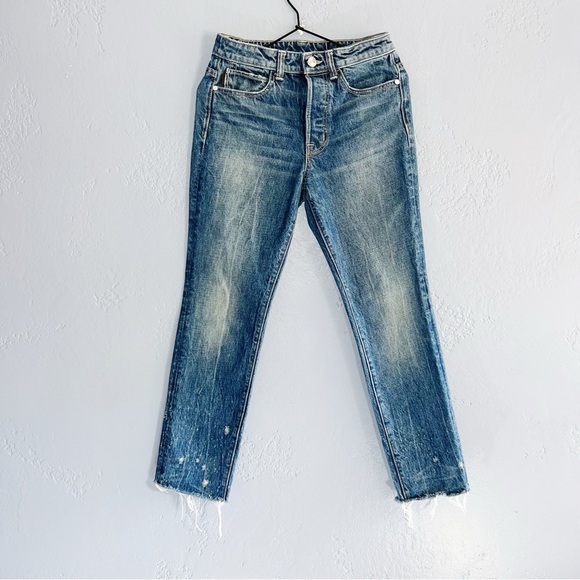 Helmut Lang HIGH RISE CROP SLIM LIGHT JACKHAMMER WASH Size 26 - Picture 2 of 11